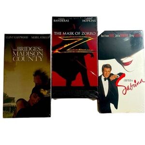 Bundle of new Sealed VHS Movies Mask of Zorro, Sabrina, The Bridges of Madison C